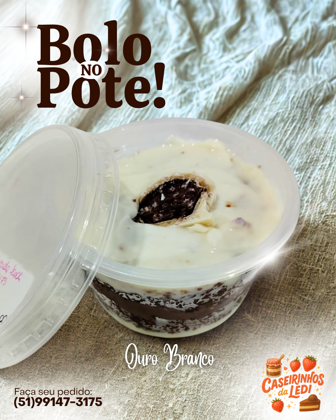 Bolo no Pote — Caseirinhos da Ledi